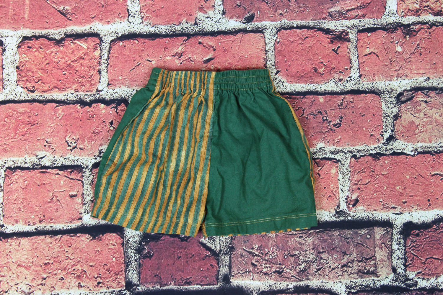 12m - Green and Gold Striped Shorts