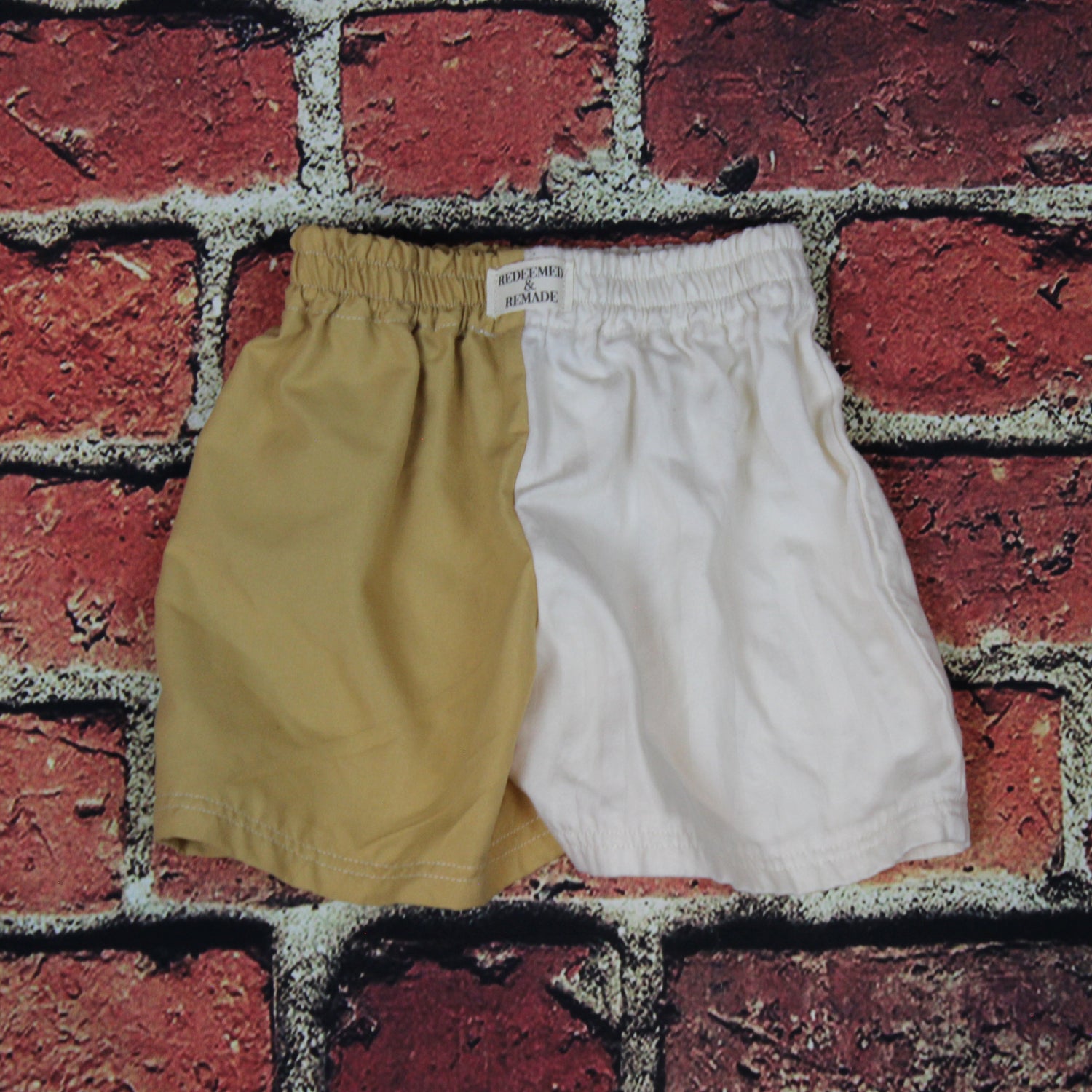 3T - Gold and Cream Colorblock Shorts