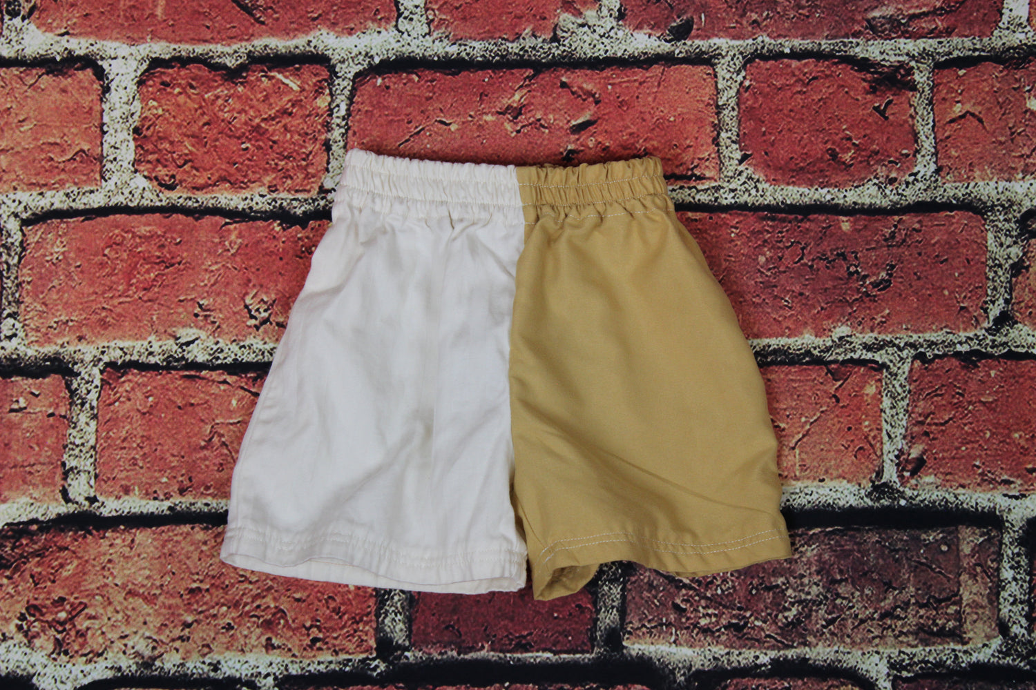 3T - Gold and Cream Colorblock Shorts