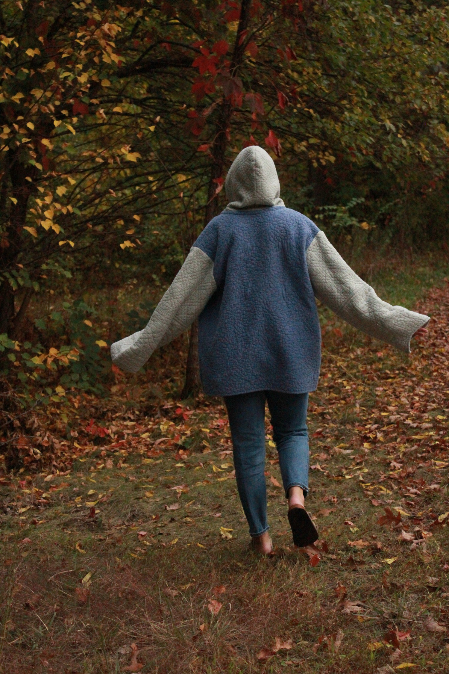 S/M/L - Blue Colorblock Quilted Jacket Adult