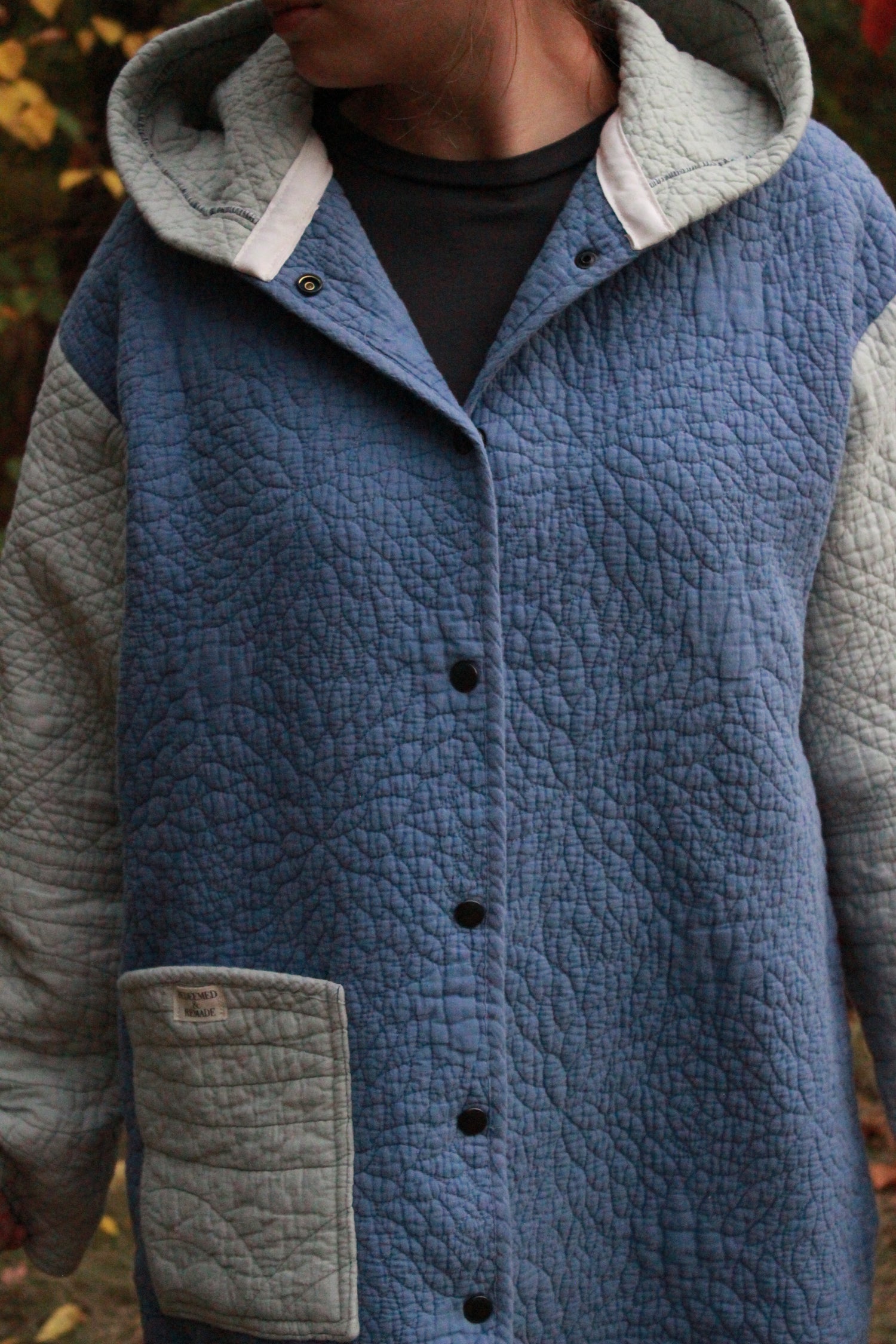 S/M/L - Blue Colorblock Quilted Jacket Adult