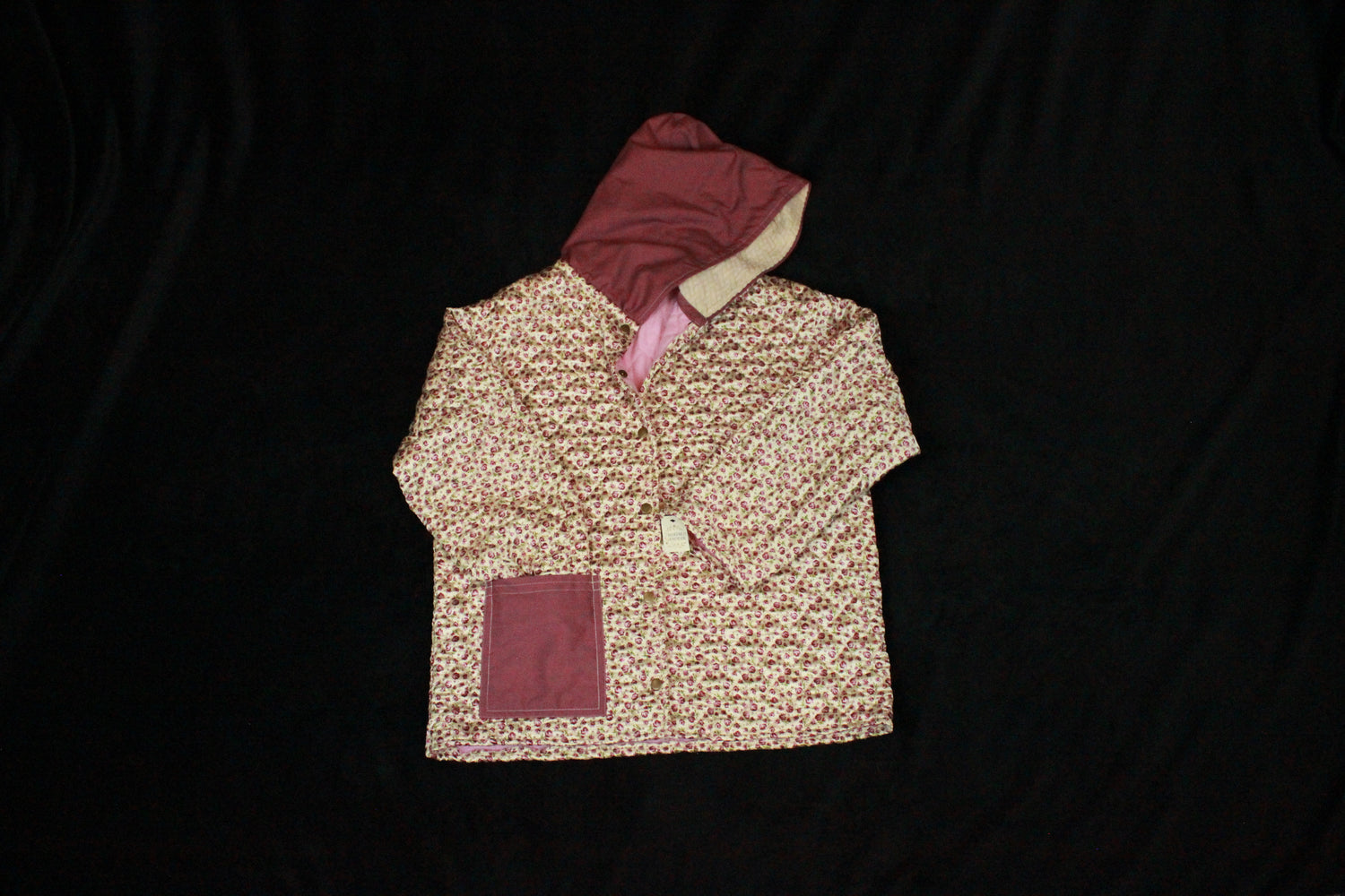 S/M/L - Silky Mauve Floral Quilted Jacket Adult