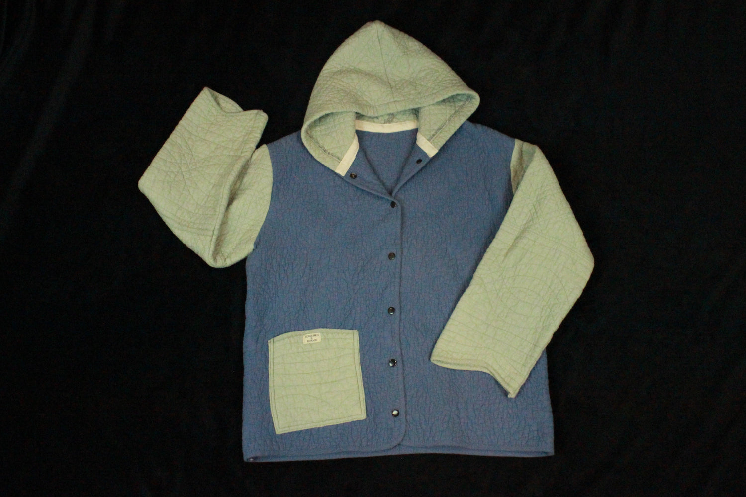 S/M/L - Blue Colorblock Quilted Jacket Adult