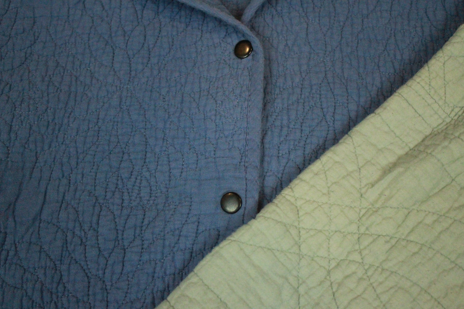 S/M/L - Blue Colorblock Quilted Jacket Adult