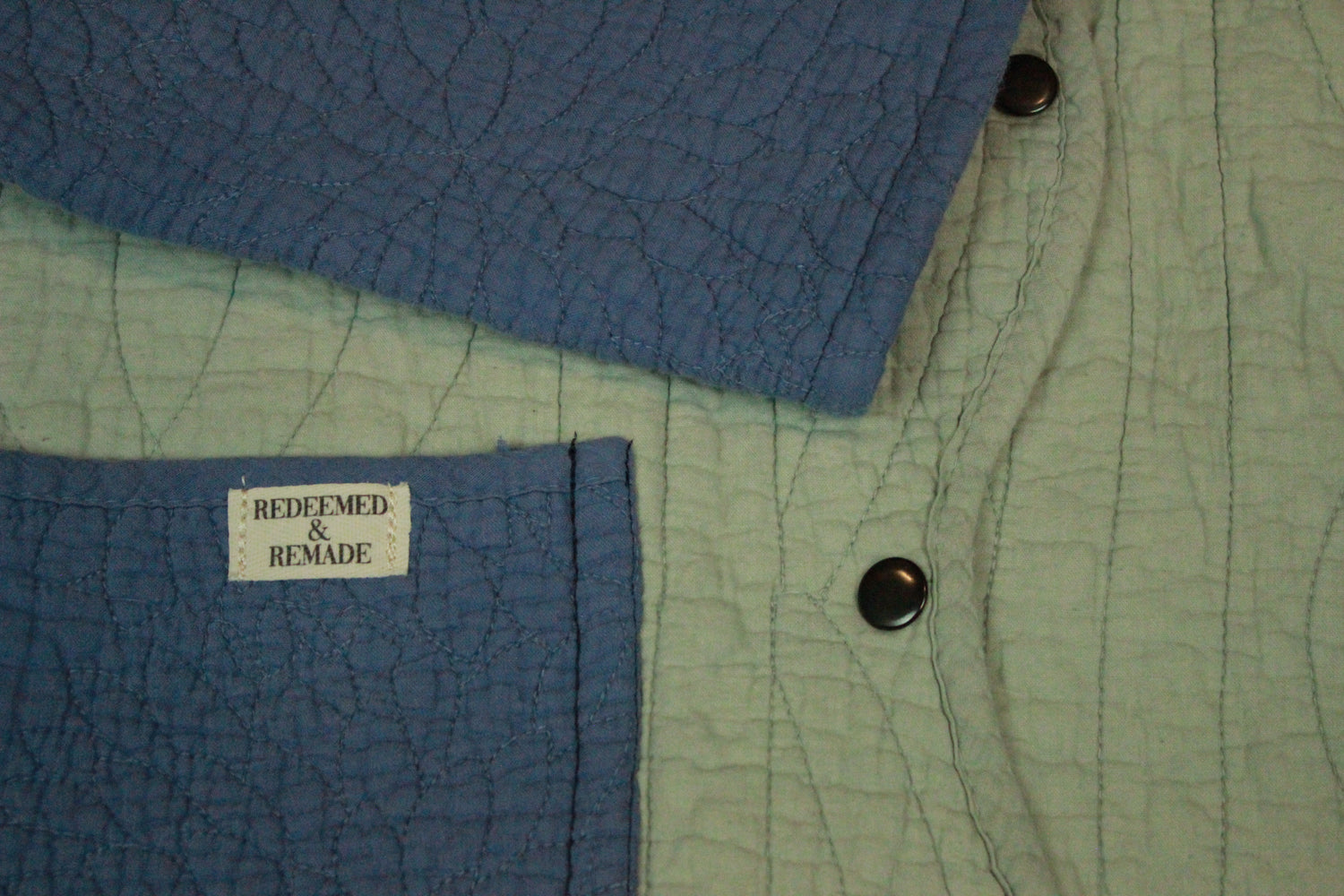 S/M/L - Green Colorblock Quilted Jacket Adult