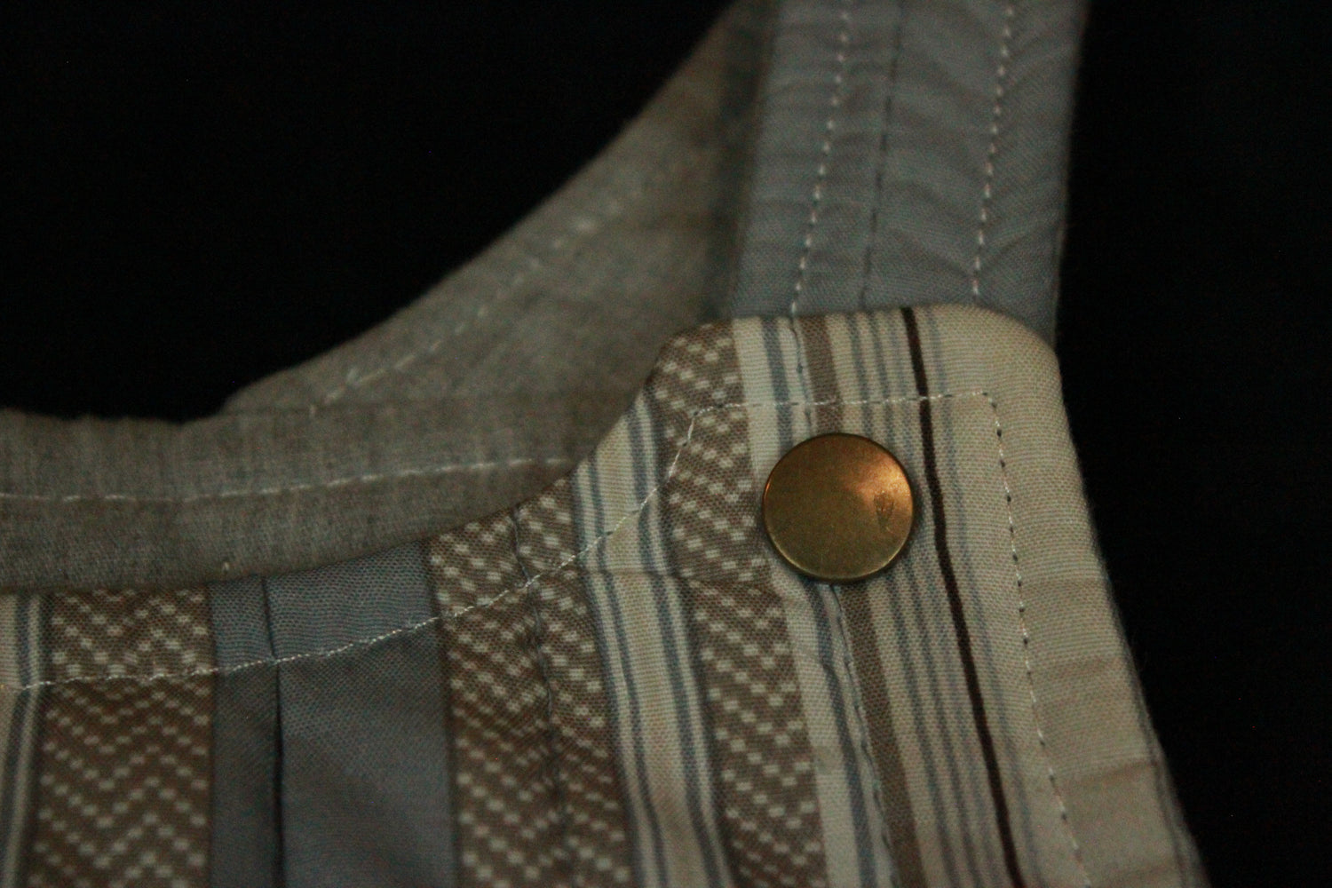 2T/3T - Blue Patchwork Quilted Overalls