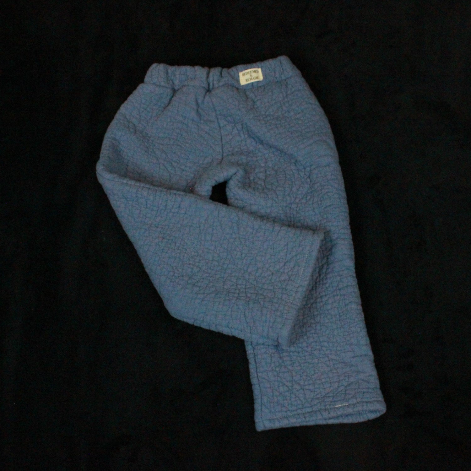 2T - Blue Quilted Palazzo Pants, Wide Leg