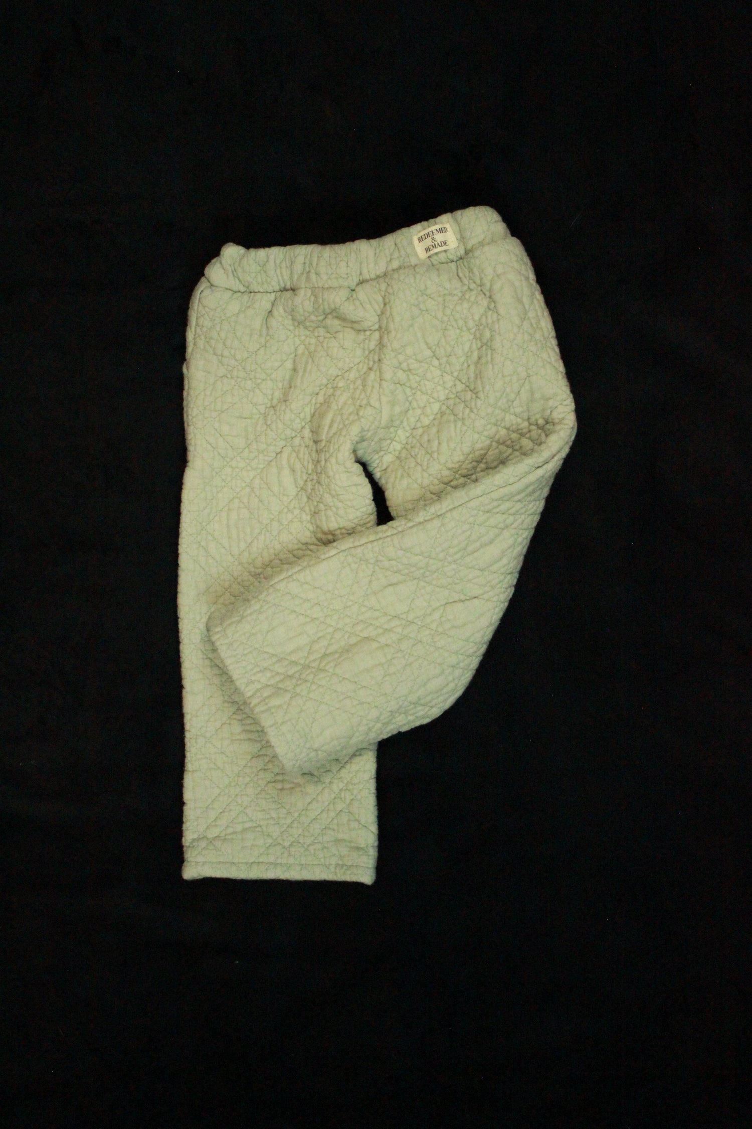 2T - Green Quilted Palazzo Pants, Wide Leg