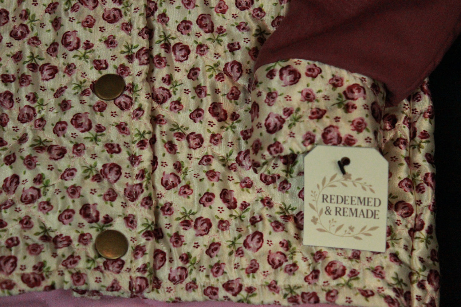 3T - Silky Mauve Floral Quilted Jacket Kids
