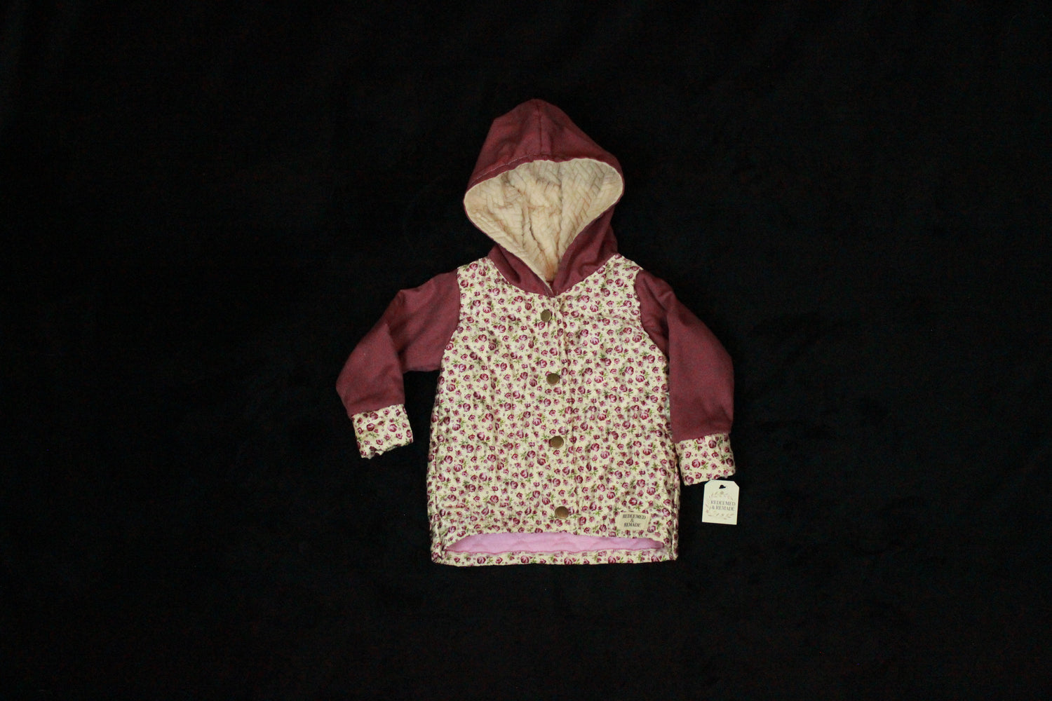 2T - Silky Mauve Floral Quilted Jacket Kids