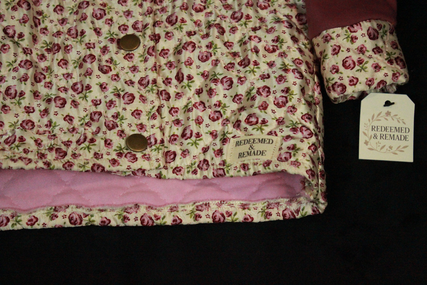2T - Silky Mauve Floral Quilted Jacket Kids