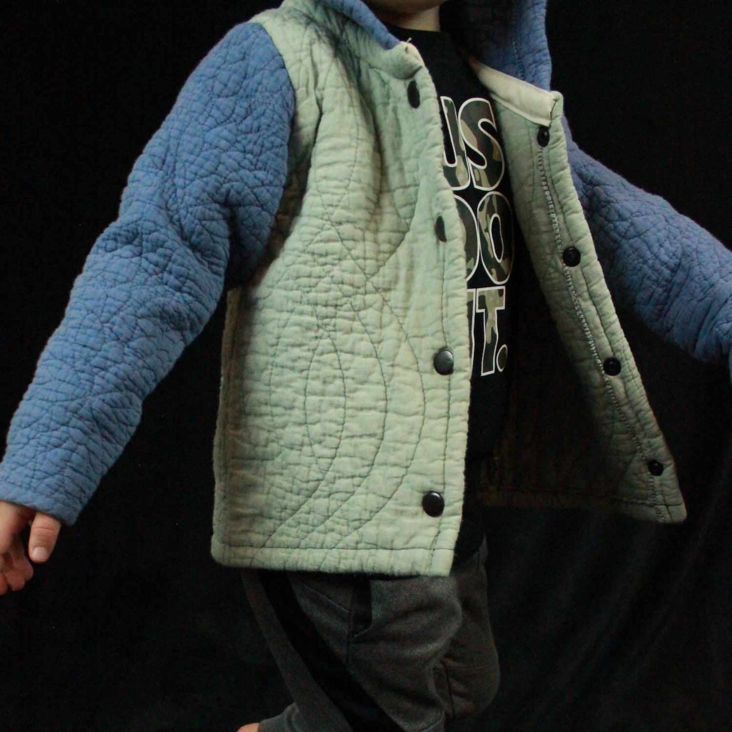 18m/4T - Green Colorblock Quilted Jacket Kids