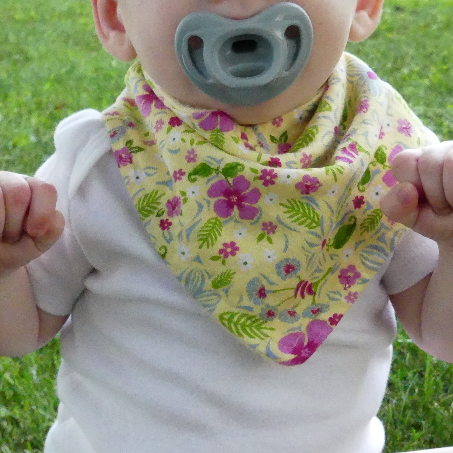 Yellow Floral Bandana Bib