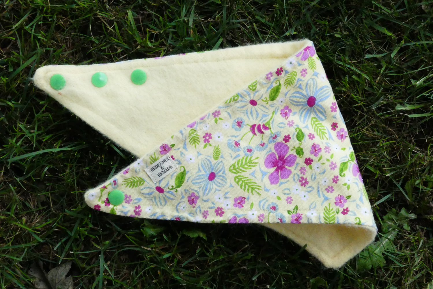 Yellow Floral Bandana Bib