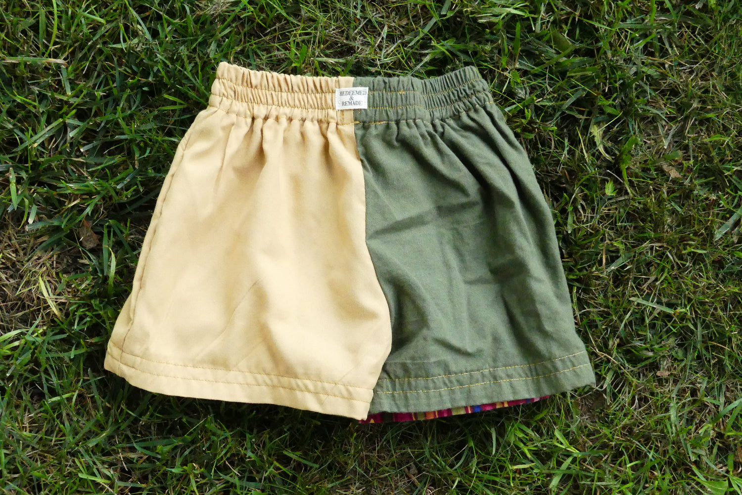 12m - Gold Bohemian Stripe Colorblock Shorts