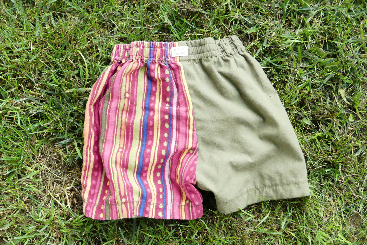3T/4T - Olive and Bohemian Stripe Shorts