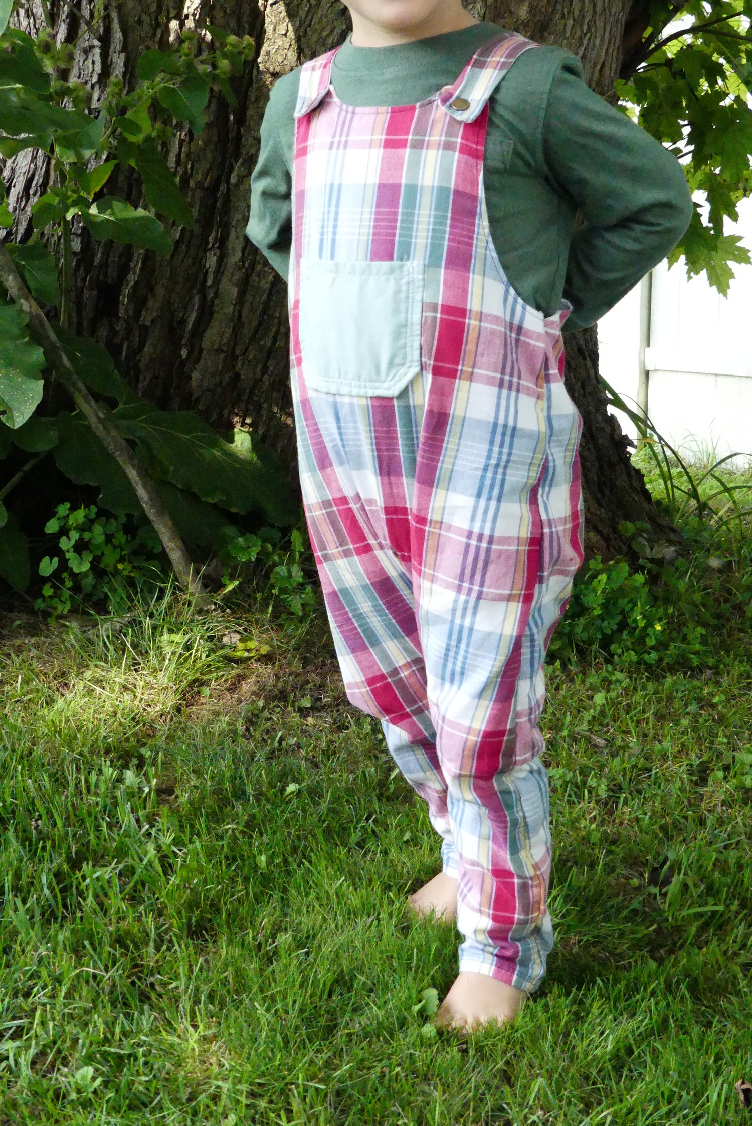 3T - Summer Plaid Overalls