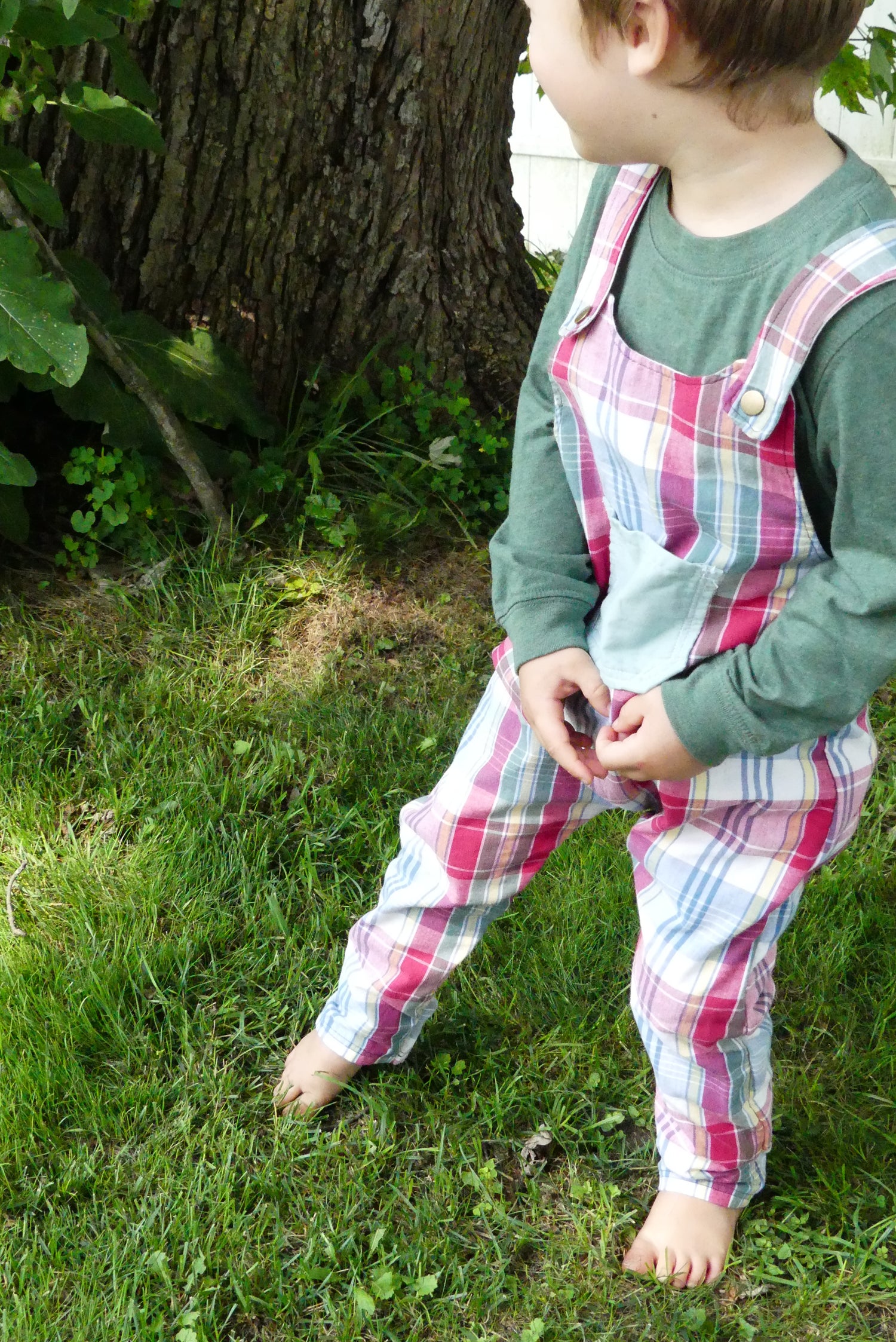 3T - Summer Plaid Overalls
